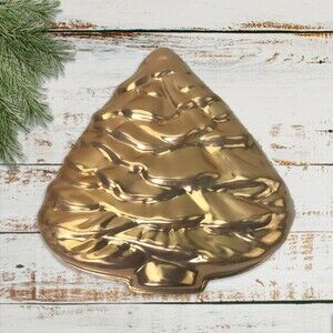 Christmas Tree Mold Vintage Copper Colored Aluminum Jello Retro Kitchen Decor